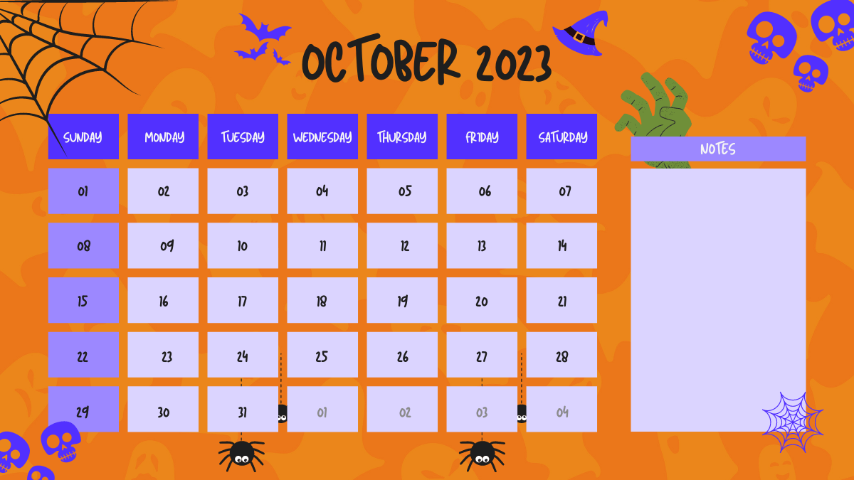October 2023 Calendar Wallpaper for Desktop
