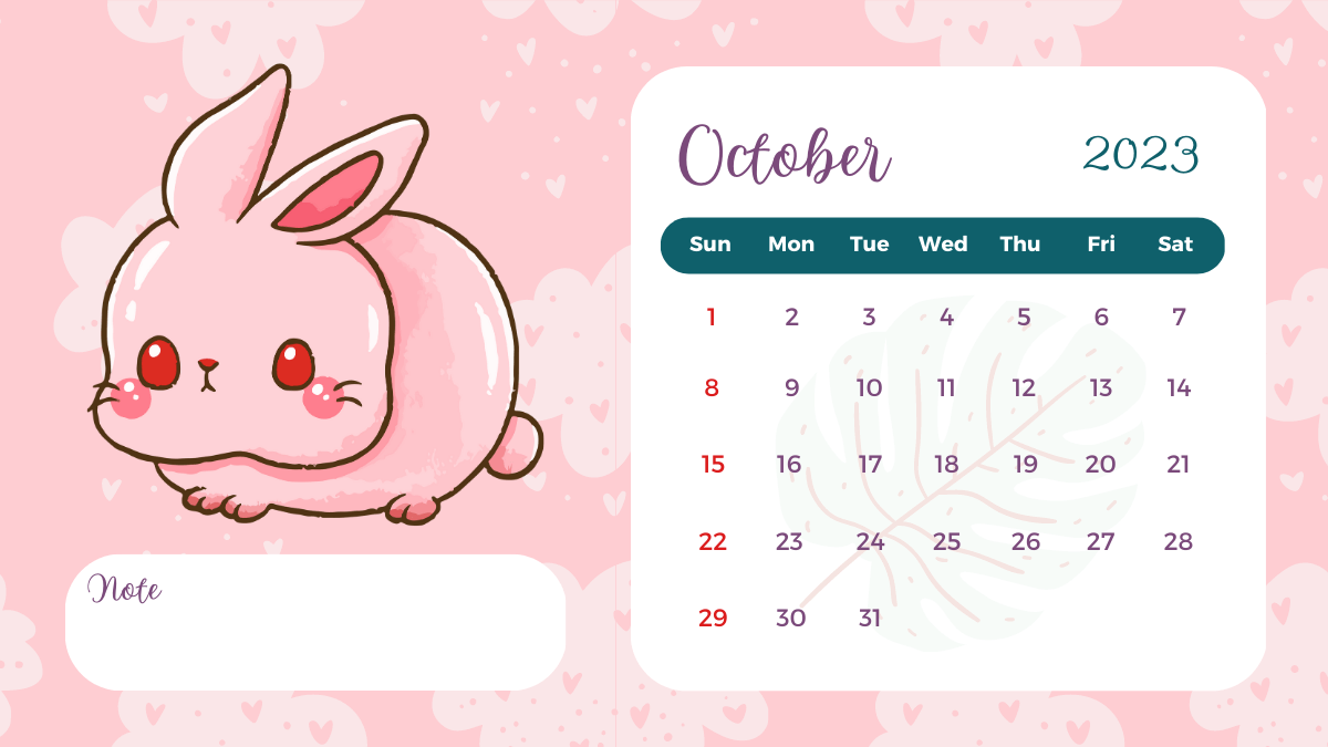 October 2023 Desktop Background Calendar Wallpaper