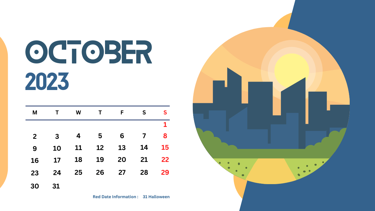 October Calendar Wallpaper for Desktop