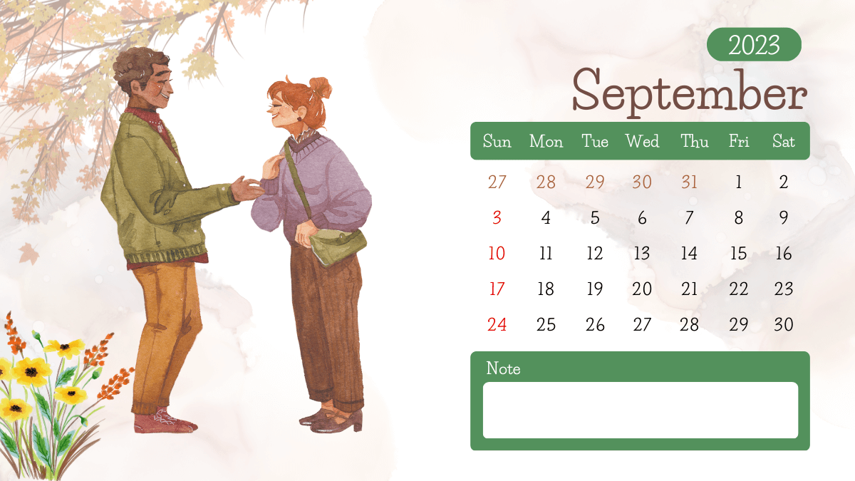 September 2023 Calendar Cute