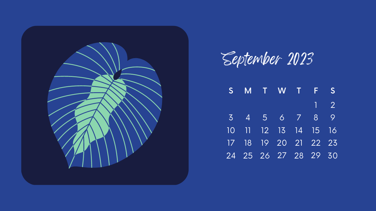 September 2023 Desktop Calendar Wallpaper