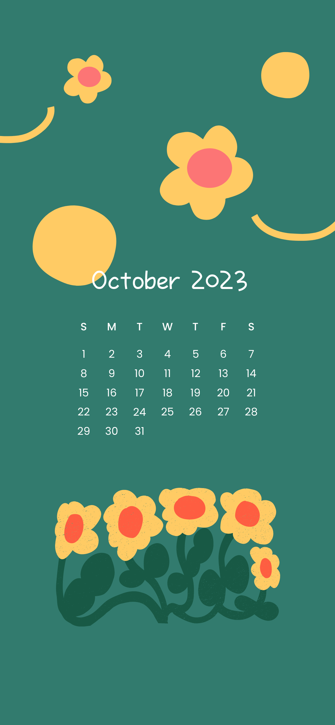 iPhone Calendar Wallpaper October 2023