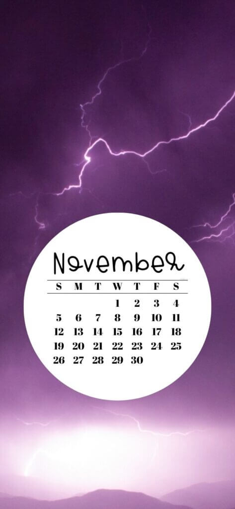 iphone calendar wallpaper November 2023
