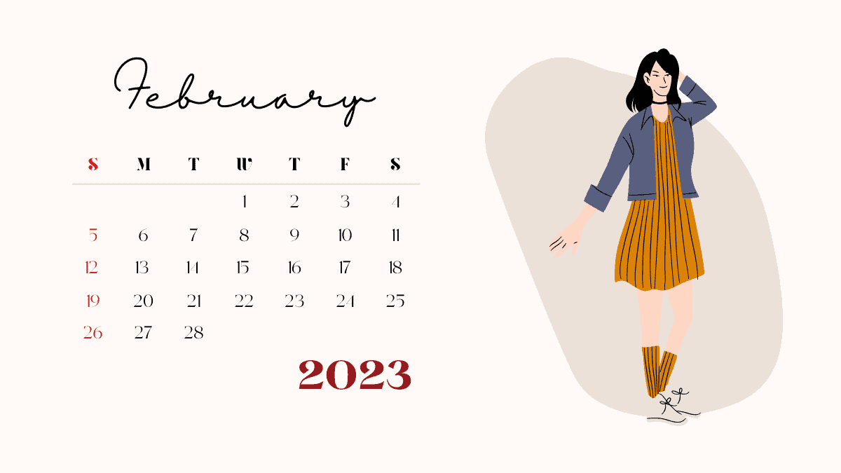 February 2023 Desk Calendar