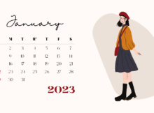January 2023 Desk Calendar