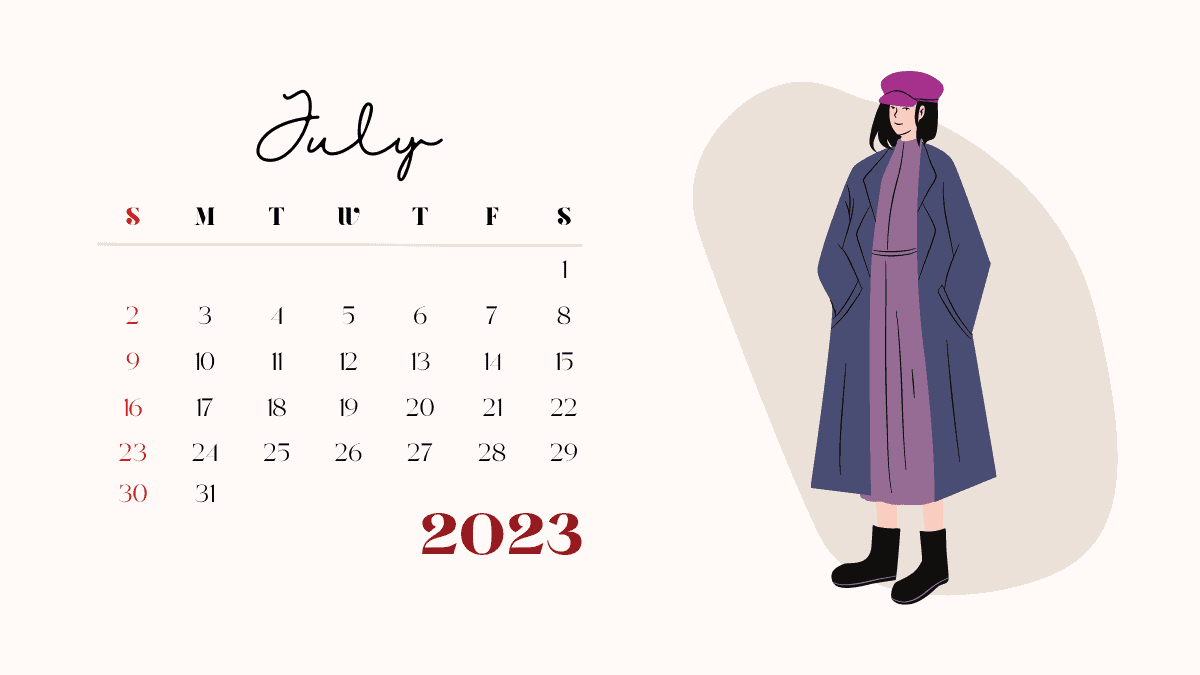 July 2023 Desk Calendar