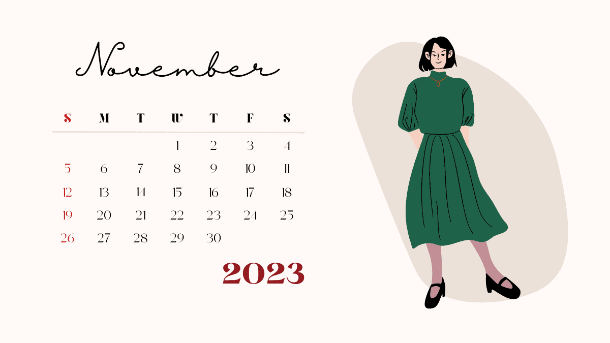November 2023 Desk Calendar