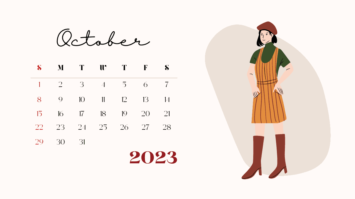 October 2023 Desk Calendar