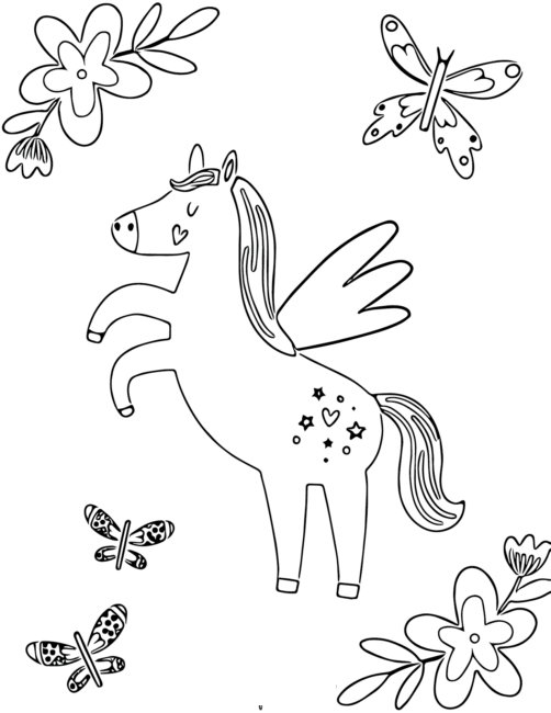 Cute Printable Horse Coloring Page