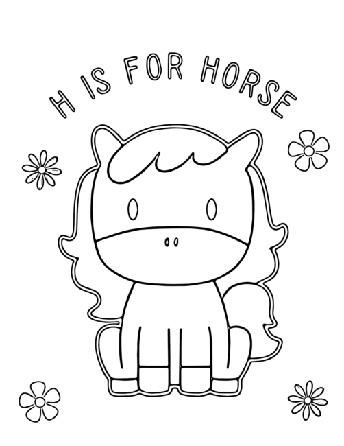 Easy Horse Coloring Page
